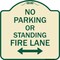 Signmission No Parking or Standing Fire Lane W/ Bidirectional Arrow Heavy-Gauge Alum, 18" x 18", TG-1818-23684 A-DES-TG-1818-23684 - alternate 1
